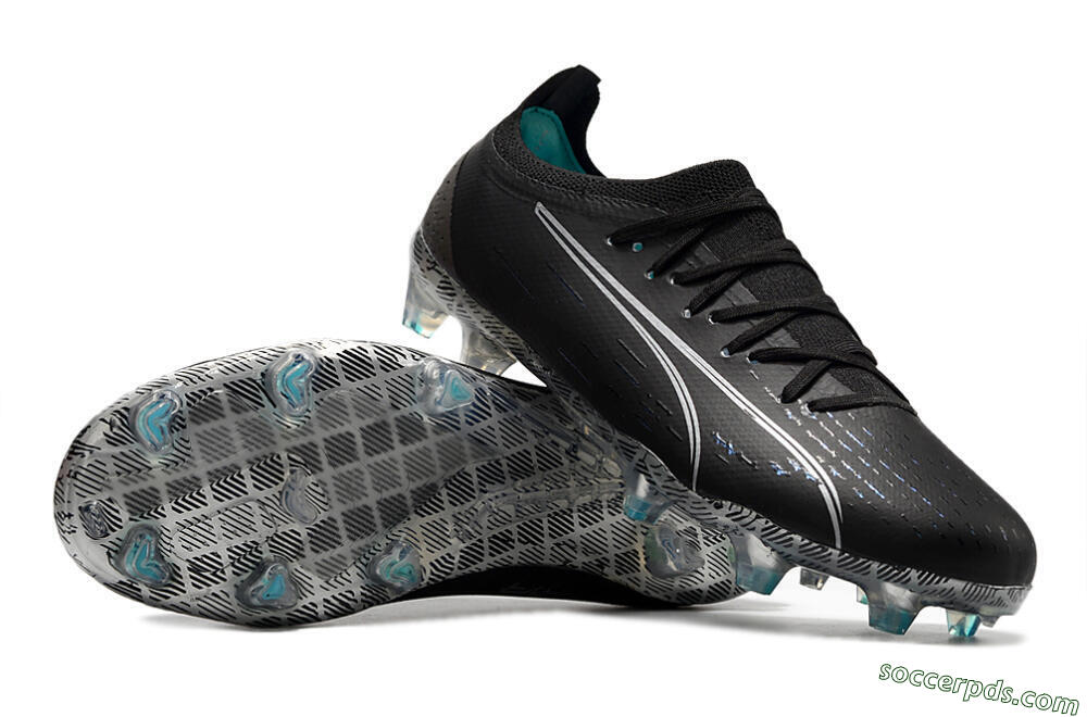 Puma Ultra Ultimate FG Low-Tops Football Boots - Black/White/Blue 3