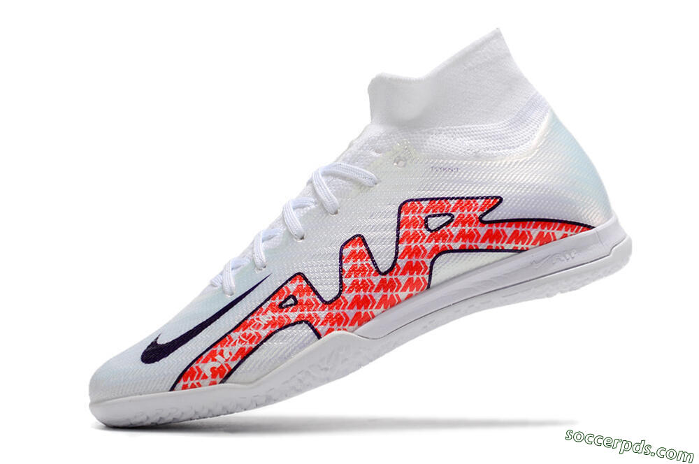 Nike Air Zoom Mercurial Superfly 9 Elite IC High-Tops Football Shoes - White/Red/Black 5
