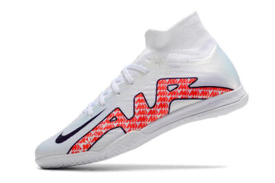 Nike Air Zoom Mercurial Superfly 9 Elite IC High-Tops Football Shoes - White/Red/Black