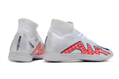 Nike Air Zoom Mercurial Superfly 9 Elite IC High-Tops Football Shoes - White/Red/Black