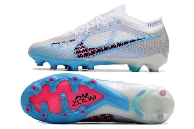 Nike Air Zoom Mercurial Vapor 15 Elite AG Low-Tops Football Boots - White/Blue/Pink