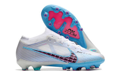 Nike Air Zoom Mercurial Vapor 15 Elite AG Low-Tops Football Boots - White/Blue/Pink