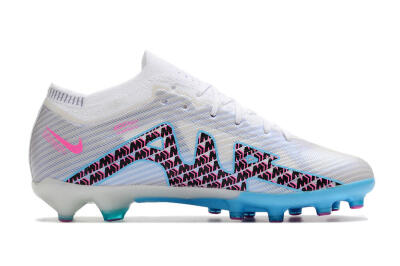 Nike Air Zoom Mercurial Vapor 15 Elite AG Low-Tops Football Boots - White/Blue/Pink