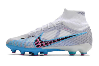 Nike Air Zoom Mercurial Superfly 9 Elite AG High-Tops Football Boots - White/Blue/Pink