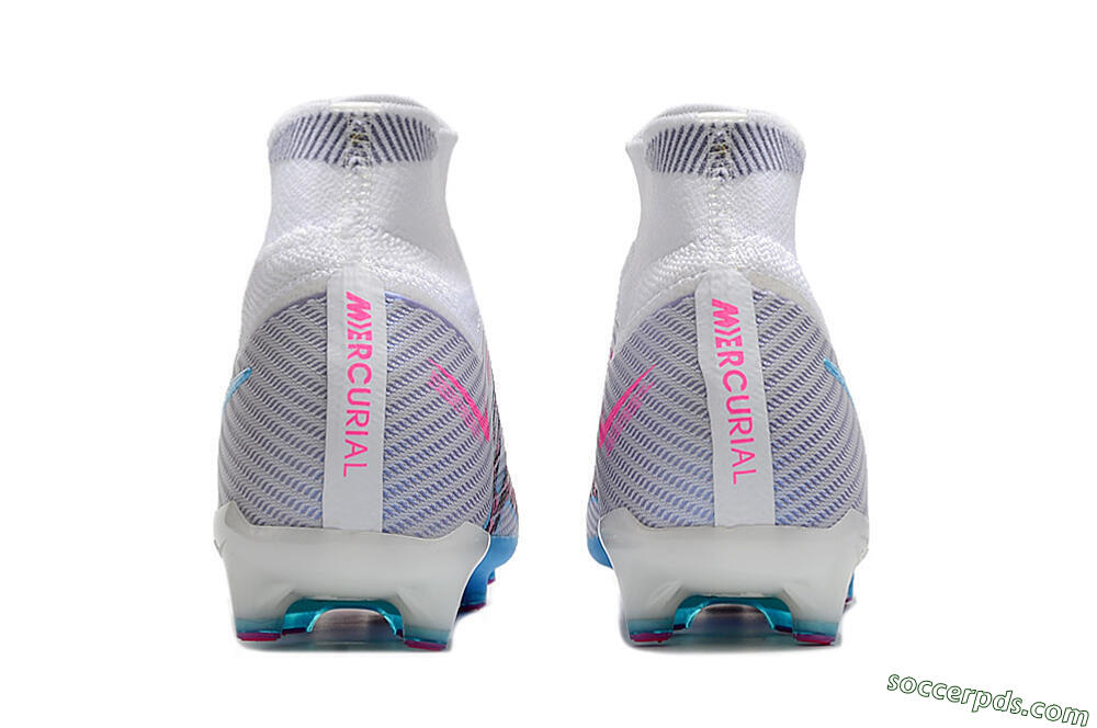 Nike Air Zoom Mercurial Superfly 9 Elite AG High-Tops Football Boots - White/Blue/Pink 5