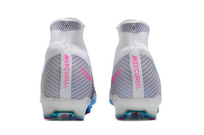 Nike Air Zoom Mercurial Superfly 9 Elite AG High-Tops Football Boots - White/Blue/Pink