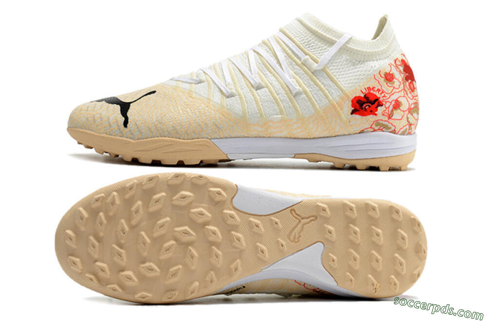 Puma Future Z 1.3 Instinct TF Low-Tops Football Shoes - White/Gold/Red 0