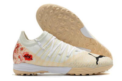 Puma Future Z 1.3 Instinct TF Low-Tops Football Shoes - White/Gold/Red