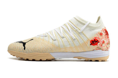 Puma Future Z 1.3 Instinct TF Low-Tops Football Shoes - White/Gold/Red