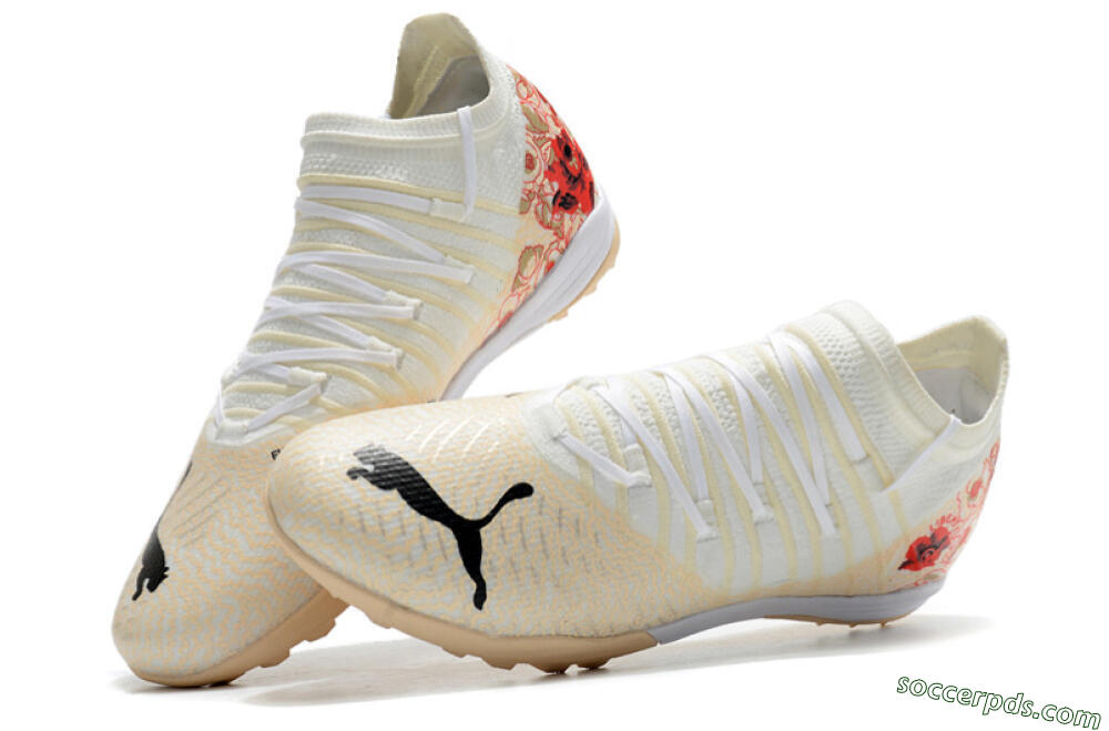 Puma Future Z 1.3 Instinct TF Low-Tops Football Shoes - White/Gold/Red 6