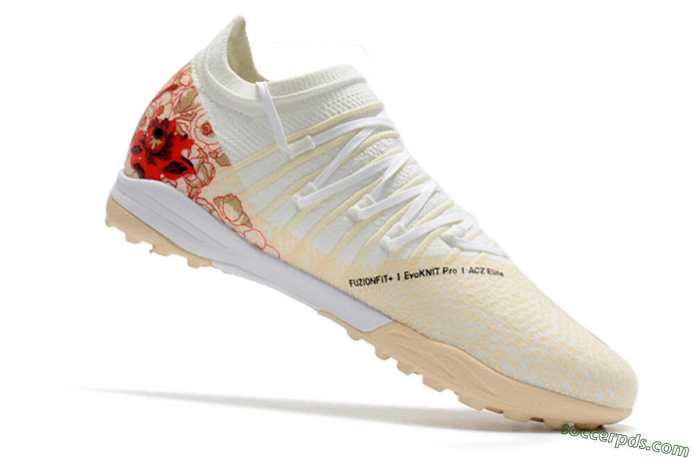 Puma Future Z 1.3 Instinct TF Low-Tops Football Shoes - White/Gold/Red 7