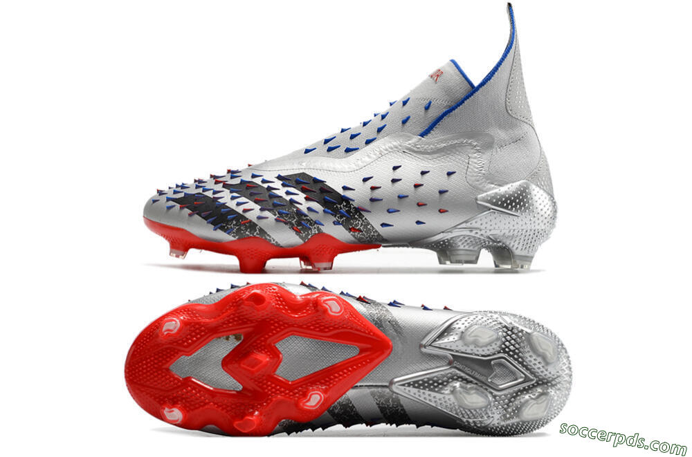 Adidas Predator Freak+ FG High-Tops Football Boots - Silver/Black/Blue/Red 0