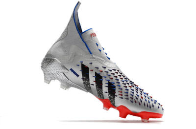 Adidas Predator Freak+ FG High-Tops Football Boots - Silver/Black/Blue/Red