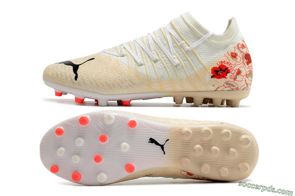 Puma Future Z 1.3 Instinct MG Low-Tops Football Boots - White/Gold/RED 0