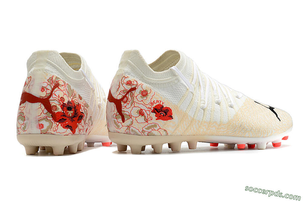Puma Future Z 1.3 Instinct MG Low-Tops Football Boots - White/Gold/RED 9