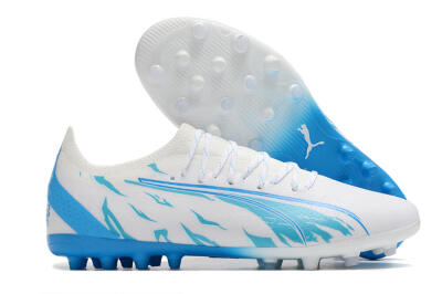 Puma Ultra Ultimate MG Low-Tops Football Boots - White/Blue
