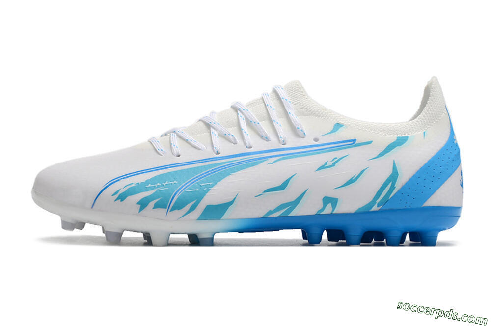 Puma Ultra Ultimate MG Low-Tops Football Boots - White/Blue 2