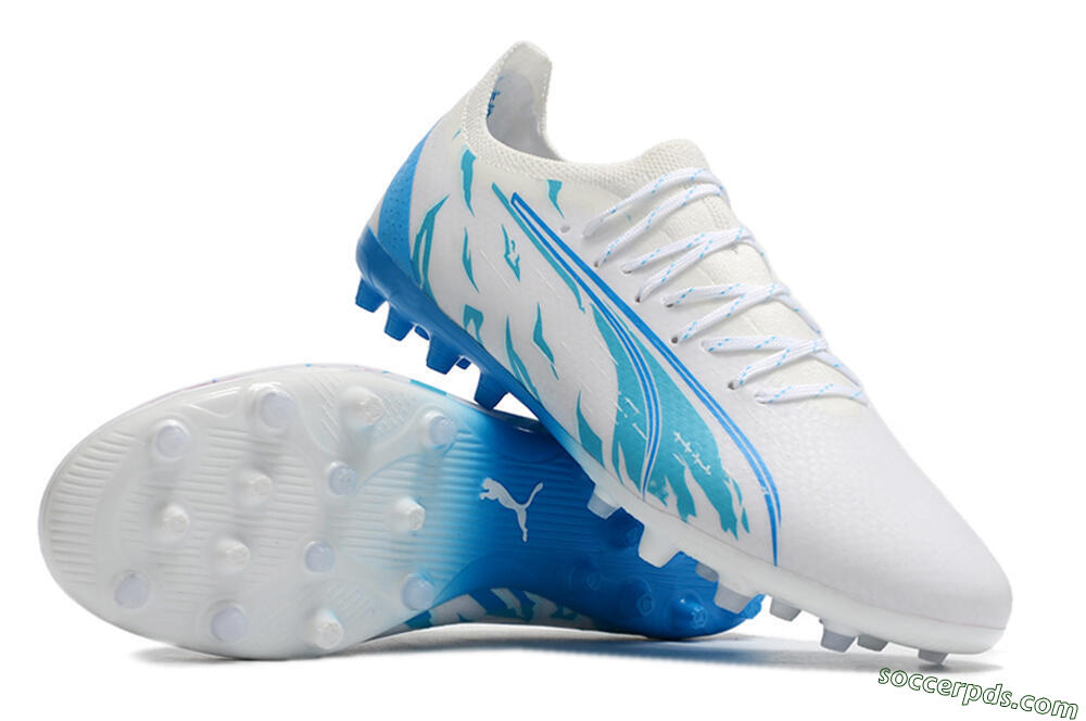 Puma Ultra Ultimate MG Low-Tops Football Boots - White/Blue 3