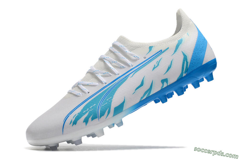 Puma Ultra Ultimate MG Low-Tops Football Boots - White/Blue 5