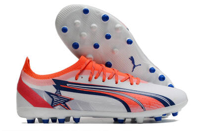 Puma Ultra Ultimate MG Low-Tops Football Boots - White/Blue/Orange