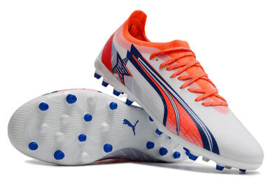 Puma Ultra Ultimate MG Low-Tops Football Boots - White/Blue/Orange