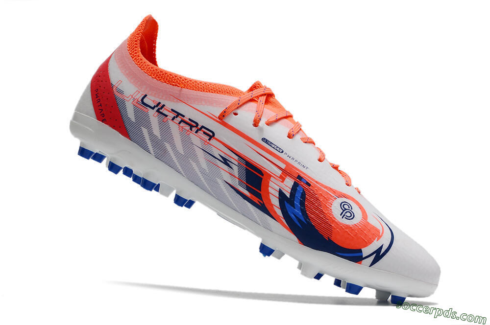 Puma Ultra Ultimate MG Low-Tops Football Boots - White/Blue/Orange 4