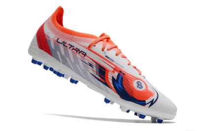 Puma Ultra Ultimate MG Low-Tops Football Boots - White/Blue/Orange