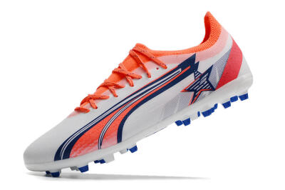 Puma Ultra Ultimate MG Low-Tops Football Boots - White/Blue/Orange