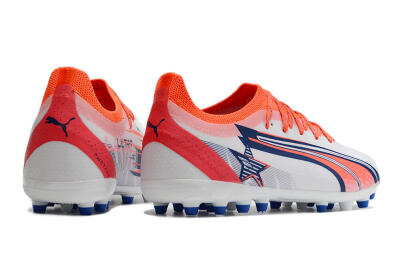 Puma Ultra Ultimate MG Low-Tops Football Boots - White/Blue/Orange