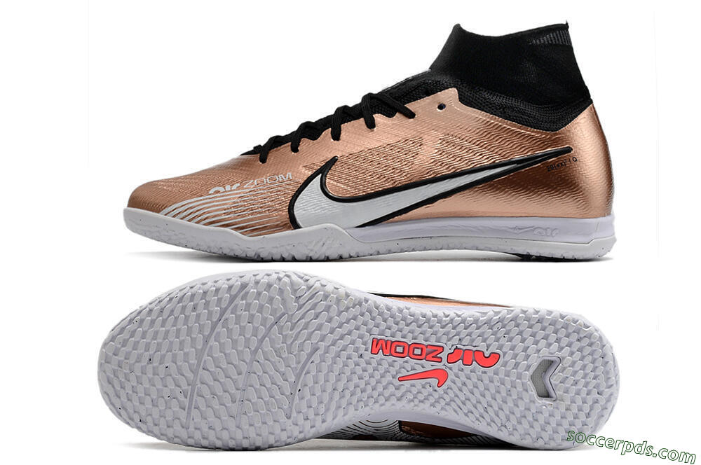 Nike Mercurial Superfly 9 Elite IC High-Tops Football Shoes - Gold/Black/White 0