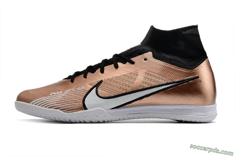 Nike Mercurial Superfly 9 Elite IC High-Tops Football Shoes - Gold/Black/White 2