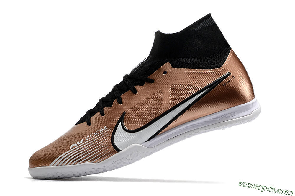 Nike Mercurial Superfly 9 Elite IC High-Tops Football Shoes - Gold/Black/White 5