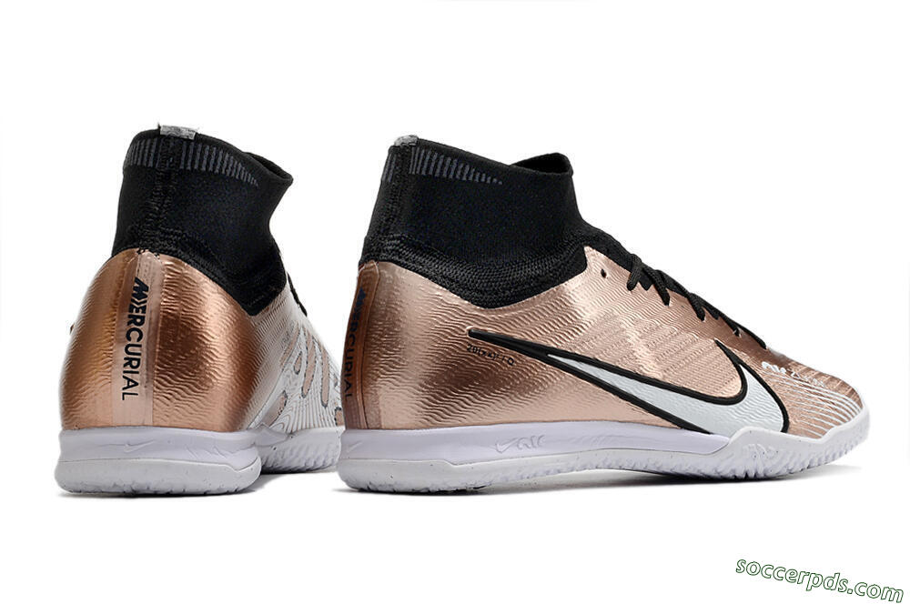 Nike Mercurial Superfly 9 Elite IC High-Tops Football Shoes - Gold/Black/White 6