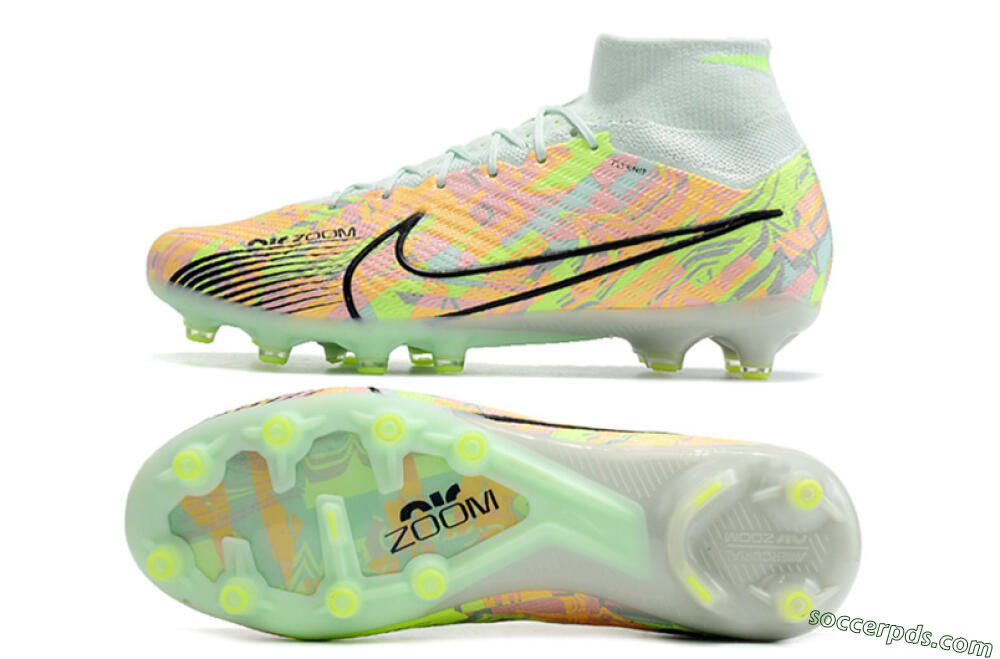 Nike Air Zoom Mercurial Superfly 9 Elite AG High-Tops Football Boots - Green/Orange 0