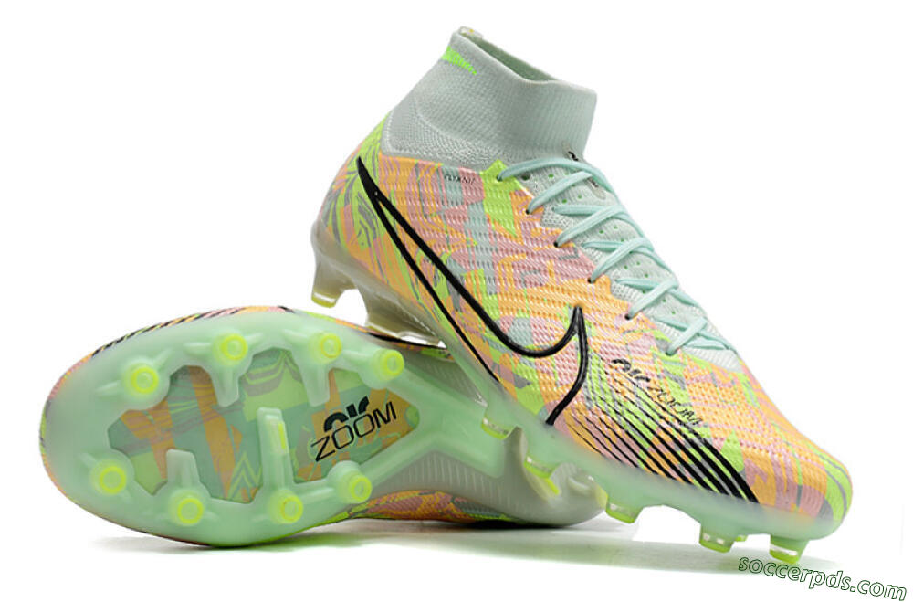 Nike Air Zoom Mercurial Superfly 9 Elite AG High-Tops Football Boots - Green/Orange 4