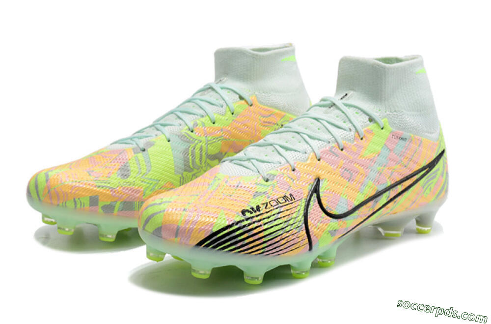 Nike Air Zoom Mercurial Superfly 9 Elite AG High-Tops Football Boots - Green/Orange 5