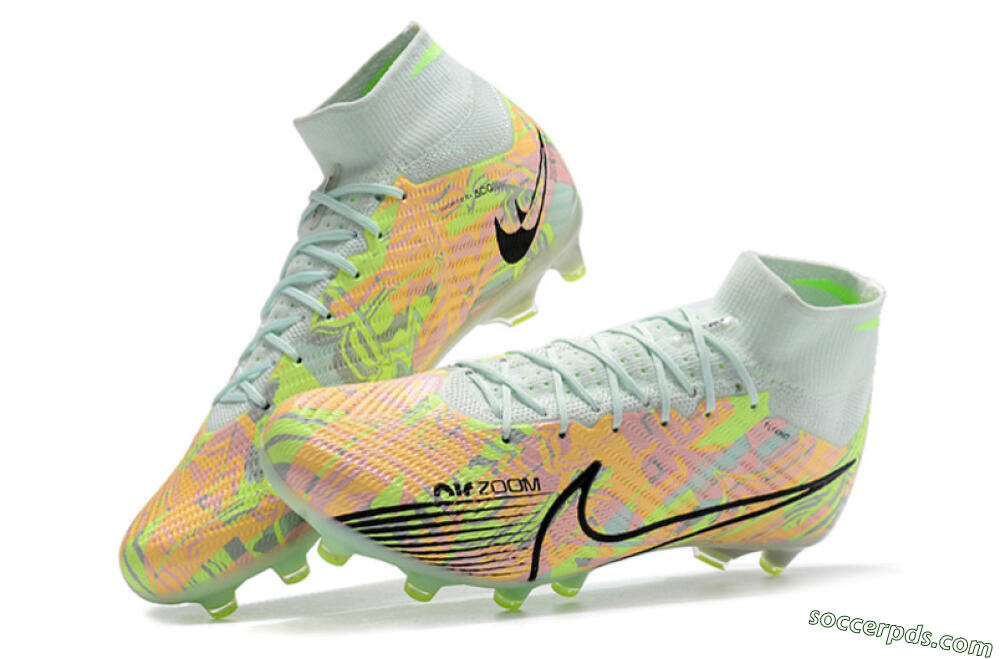 Nike Air Zoom Mercurial Superfly 9 Elite AG High-Tops Football Boots - Green/Orange 6