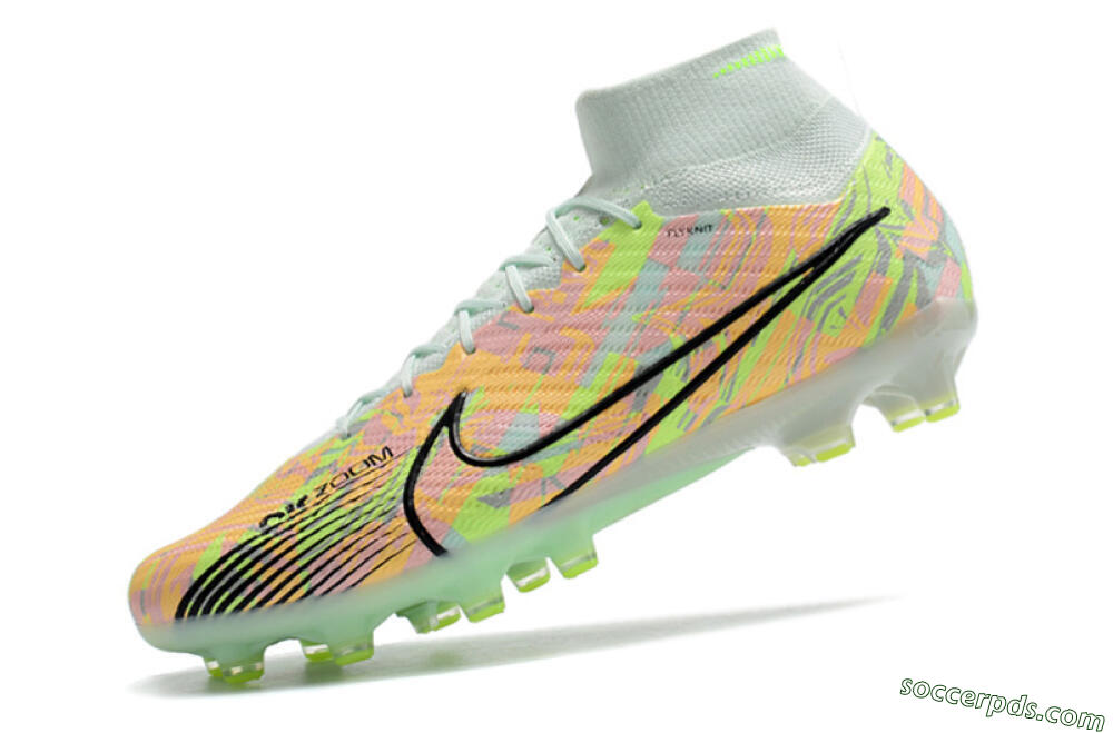 Nike Air Zoom Mercurial Superfly 9 Elite AG High-Tops Football Boots - Green/Orange 8