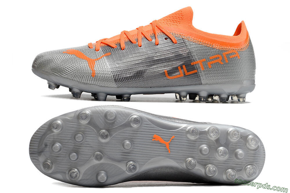 Puma Ultra 1.4 MG Low-Tops Football Boots - Silver/Orange 0