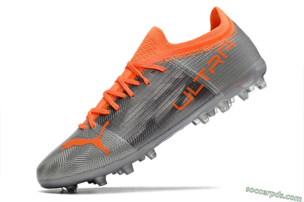 Puma Ultra 1.4 MG Low-Tops Football Boots - Silver/Orange 5