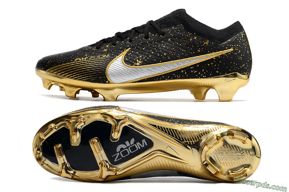 Nike Air Zoom Mercurial Vapor 15 Elite FG Low-Tops Football Boots - Black/Gold 0