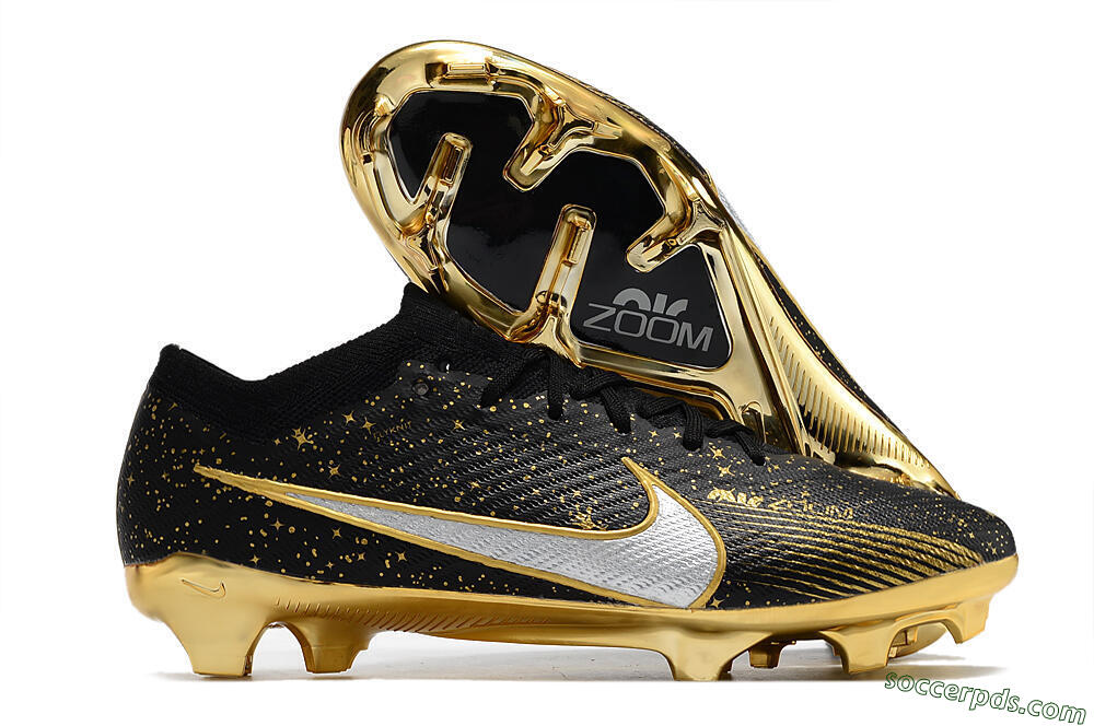 Nike Air Zoom Mercurial Vapor 15 Elite FG Low-Tops Football Boots - Black/Gold 1