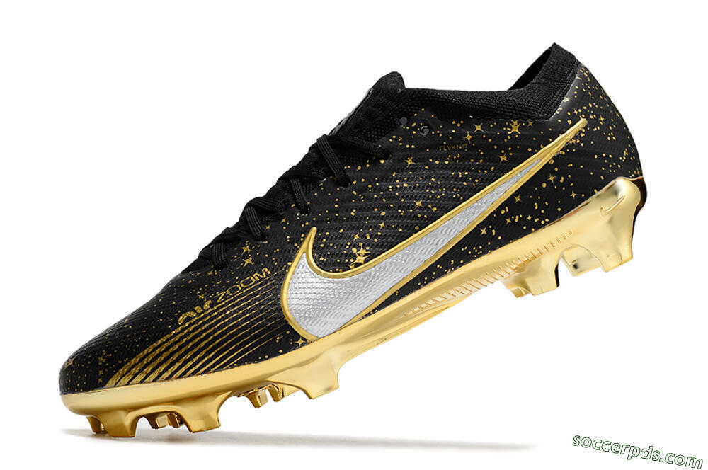Nike Air Zoom Mercurial Vapor 15 Elite FG Low-Tops Football Boots - Black/Gold 5