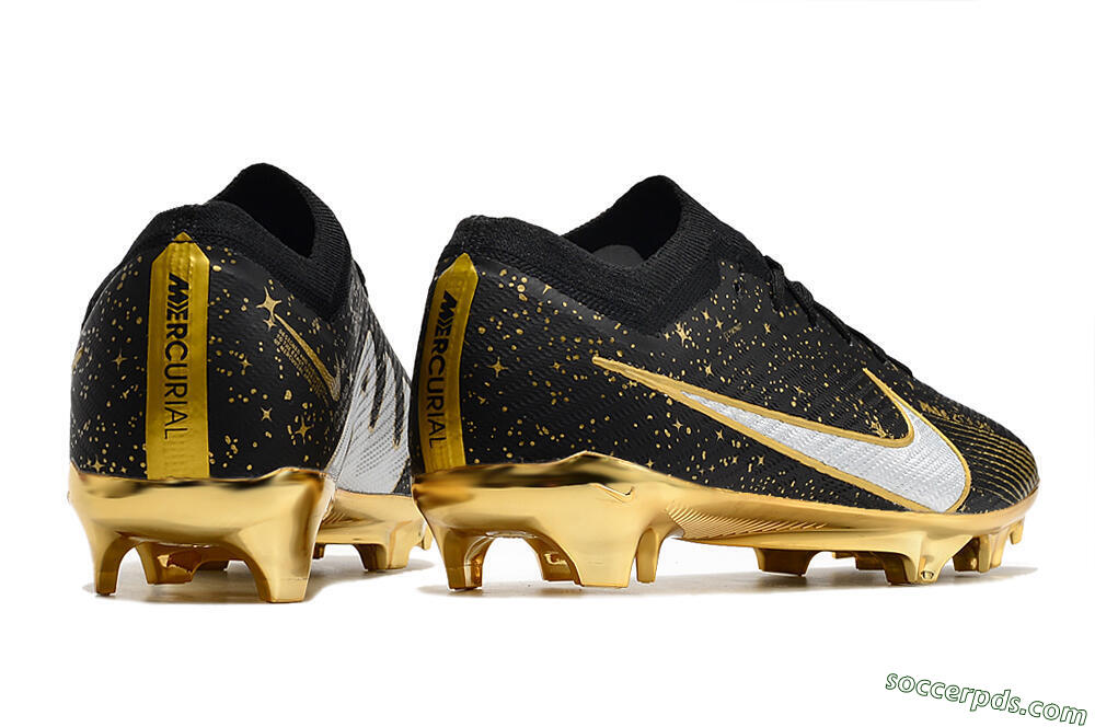 Nike Air Zoom Mercurial Vapor 15 Elite FG Low-Tops Football Boots - Black/Gold 6