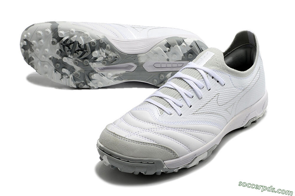 Mizuno Morelia Neo TF Low-Tops Football Shoes - White/Silver/Grey 3