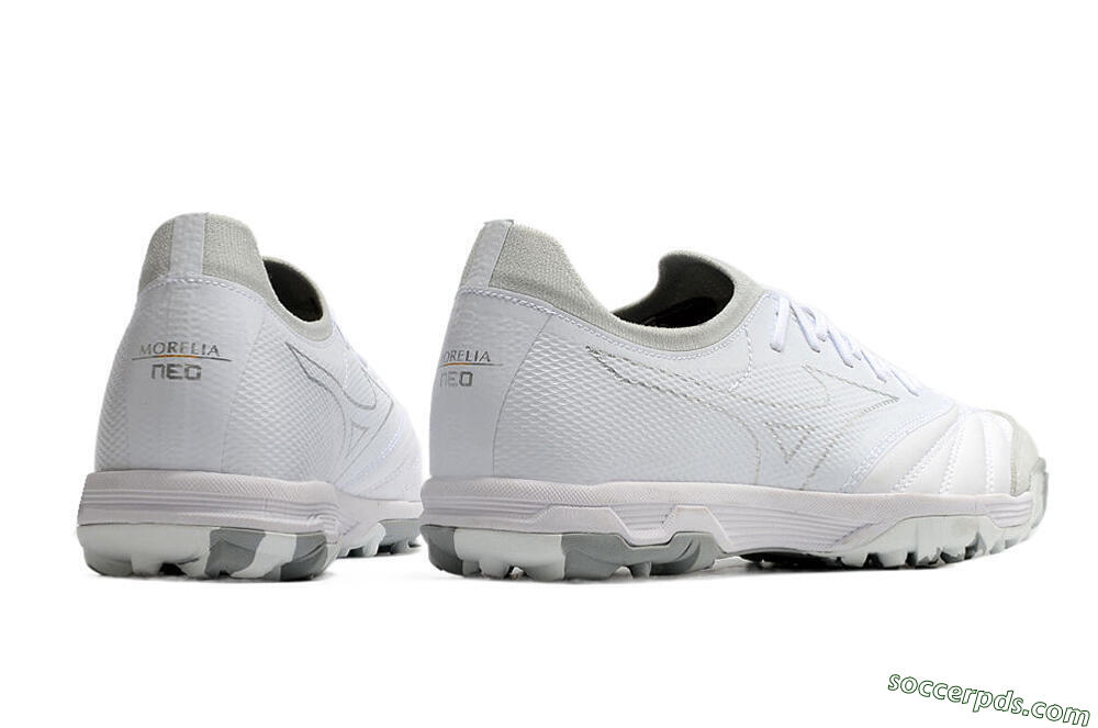 Mizuno Morelia Neo TF Low-Tops Football Shoes - White/Silver/Grey 6