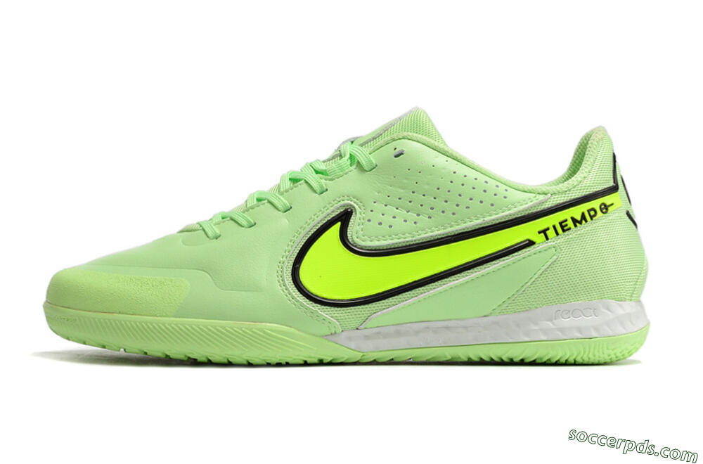Nike React Tiempo Legend 9 Pro IC Low-Tops Football Shoes - Green/Black 2