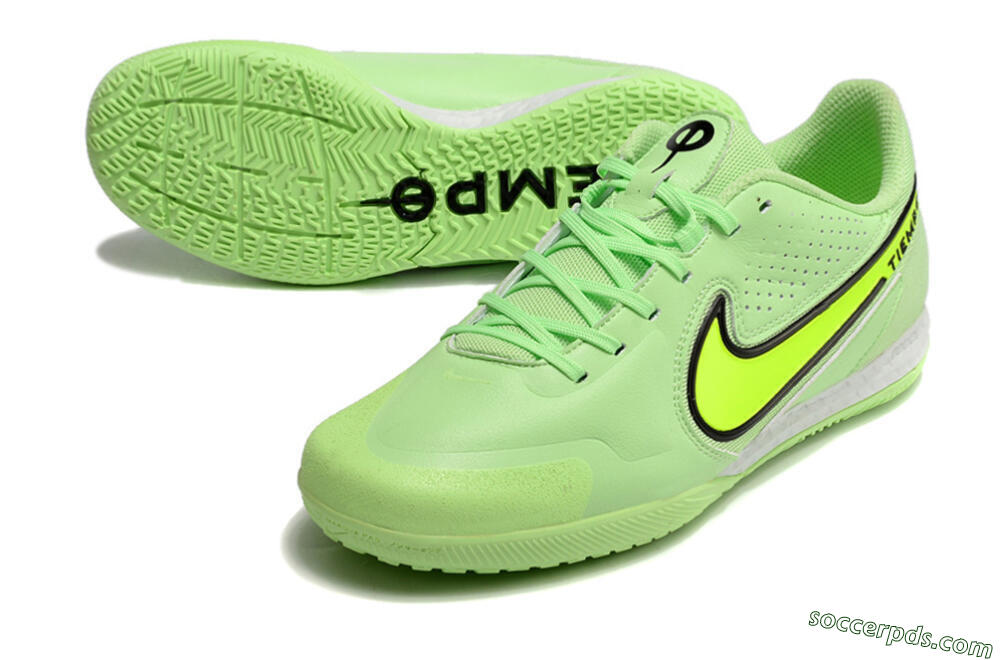 Nike React Tiempo Legend 9 Pro IC Low-Tops Football Shoes - Green/Black 3