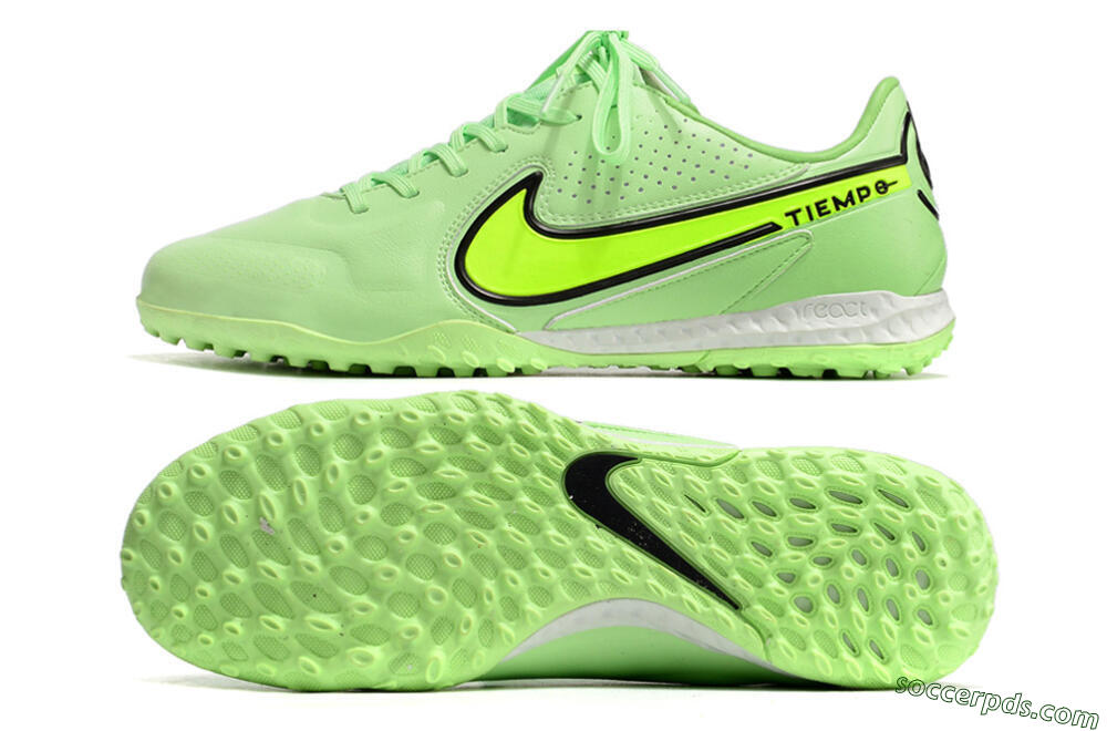Nike React Tiempo Legend 9 Pro TF Low-Tops Football Shoes - Green/Black 0