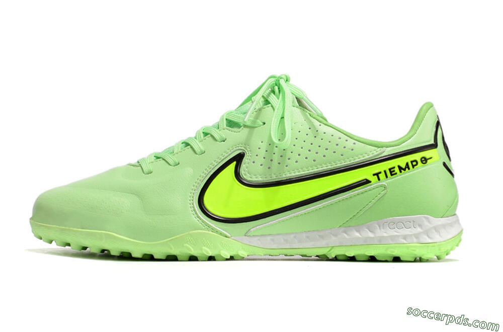 Nike React Tiempo Legend 9 Pro TF Low-Tops Football Shoes - Green/Black 2